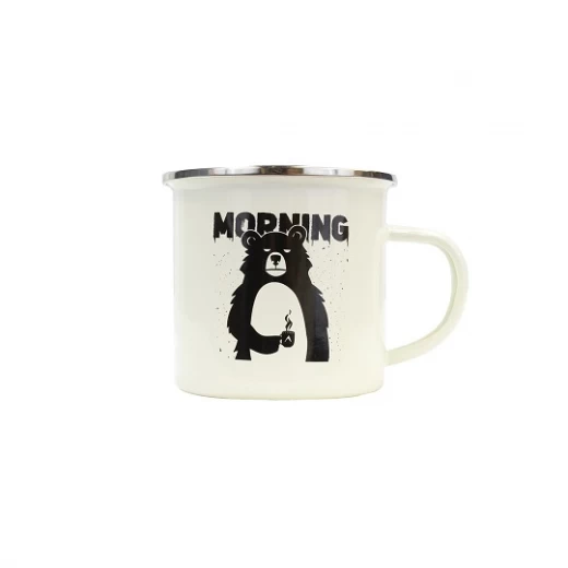 MUG EMAILLE MORNING BEAR 1 MUG EMAILLE MORNING BEAR