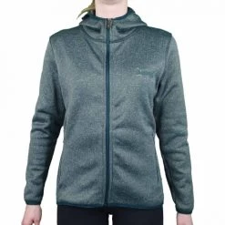LADIES HOODIE FLEECE JACKET EXPLORE GREEN