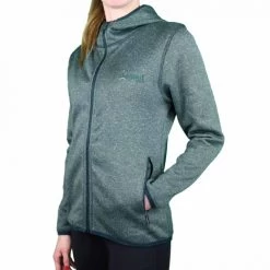 LADIES HOODIE FLEECE JACKET EXPLORE GREEN -Boutique De Camping 1521727c0c5997cd7bd40e76d719