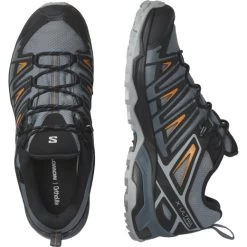 Salomon X-ULTRA PIONEER GTX STORMY WEATHER / BLACK / TURMERIC -Boutique De Camping 164e5c4c687efa2ce5a54b5fc7a7