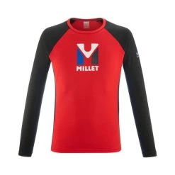 Millet T-SHIRT TRILOGY LOGO WOOL ROUGE/NOIR