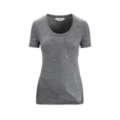 Icebreaker T-SHIRT FEMME TECH LITE II SS SCOOP PLUME GRITSTONE HEATHER