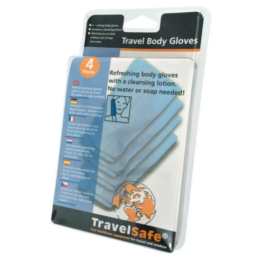 TRAVELSAFE LOT DE 4 GANTS DE TOILETTE 1 TRAVELSAFE LOT DE 4 GANTS DE TOILETTE