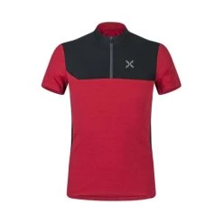 MONTURA T-SHIRT MOUNTAIN ZIP ROSSO PIOMBO
